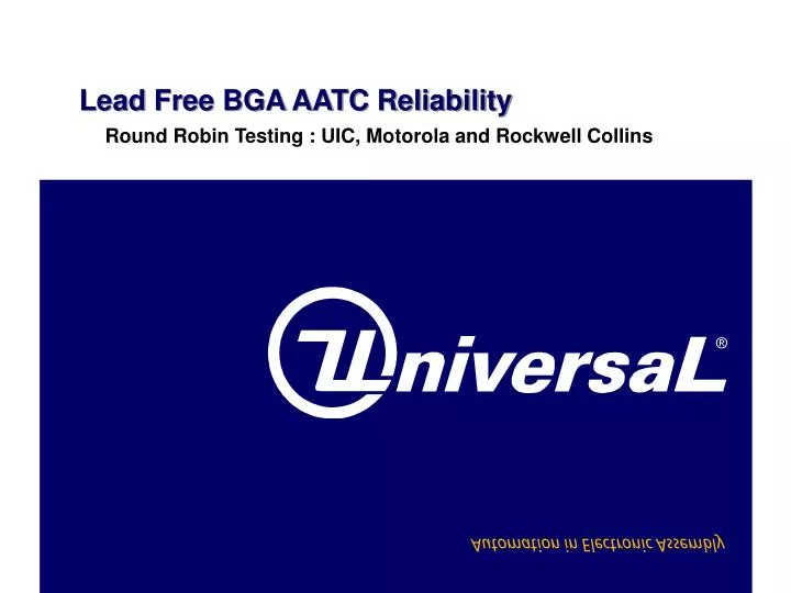 lead free bga aatc reliability