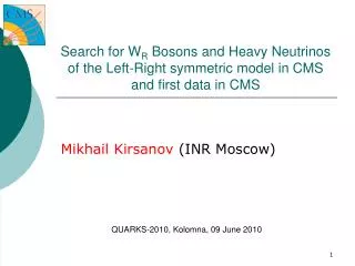 Mikhail Kirsanov (INR Moscow) ?