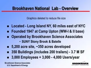 Brookhaven National Lab - Overview
