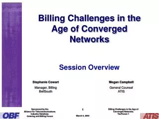 Billing Challenges in the Age of Converged Networks