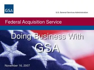 Doing Business With GSA