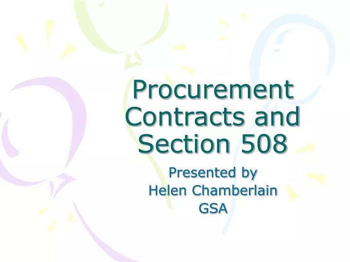 procurement contracts and section 508