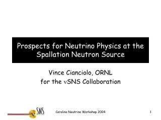 Prospects for Neutrino Physics at the Spallation Neutron Source