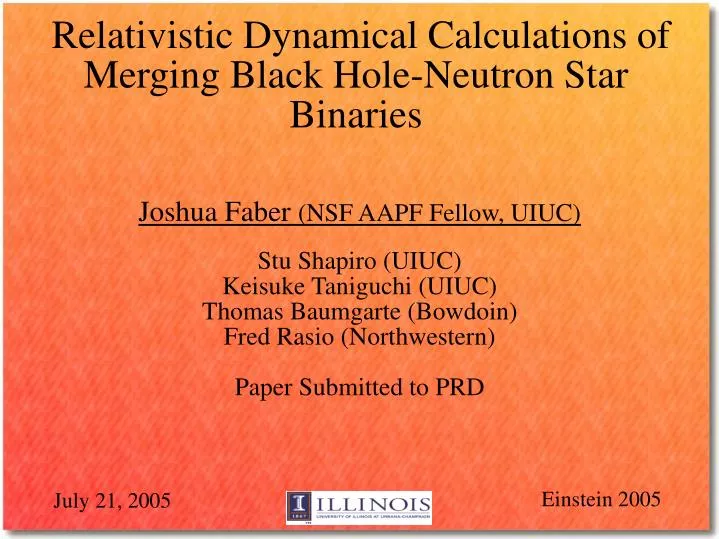relativistic dynamical calculations of merging black hole neutron star binaries