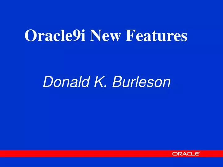 oracle9i new features donald k burleson