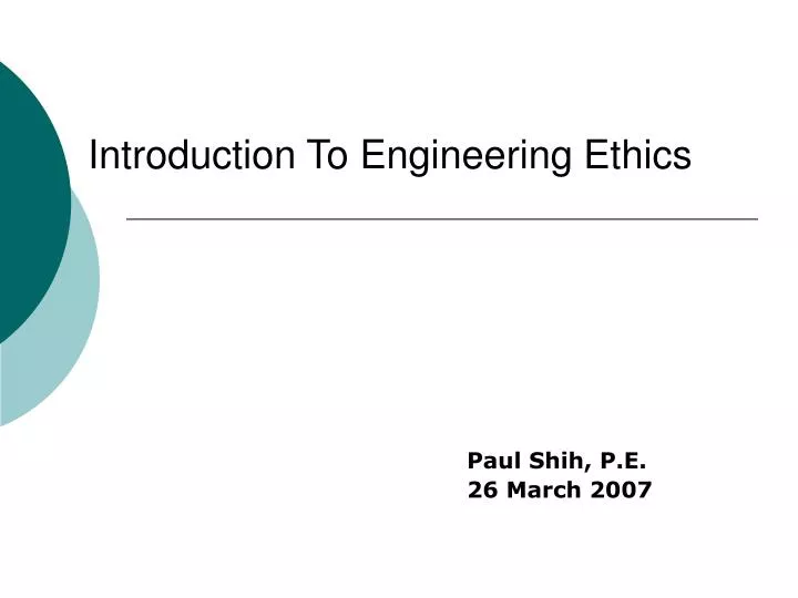 introduction to engineering ethics