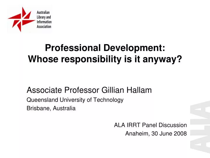 professional development whose responsibility is it anyway
