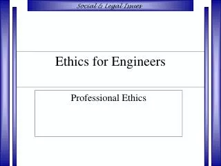 Ethics for Engineers