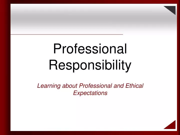 professional responsibility