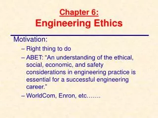 Chapter 6: Engineering Ethics