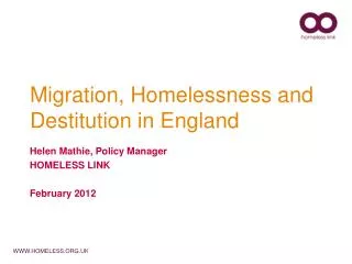 Migration, Homelessness and Destitution in England