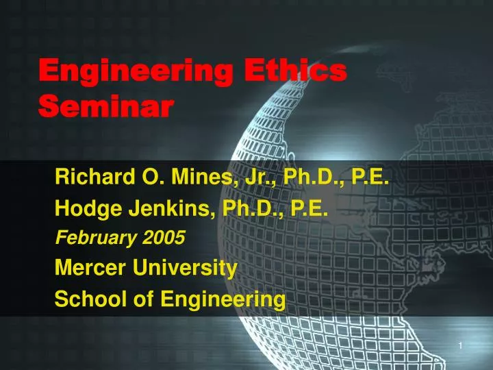 engineering ethics seminar