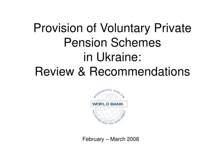 provision of voluntary private pension schemes in ukraine review recommendations