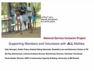 National Service Inclusion Project Supporting Members and Volunteers with ALL Abilities