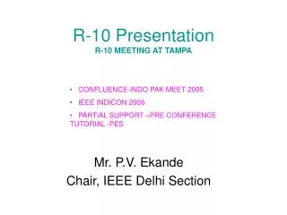 R-10 Presentation R-10 MEETING AT TAMPA