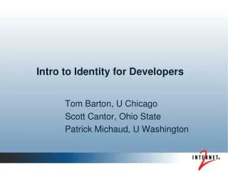 Intro to Identity for Developers