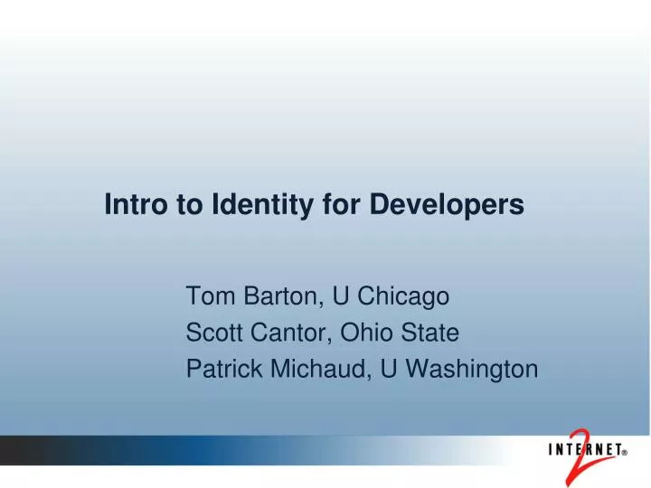 intro to identity for developers
