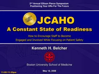 JCAHO A Constant State of Readiness