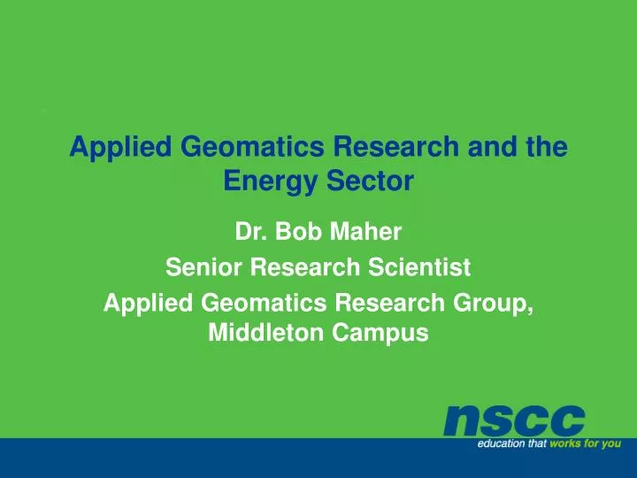 applied geomatics research and the energy sector