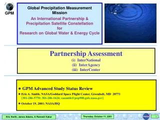 GPM Advanced Study Status Review