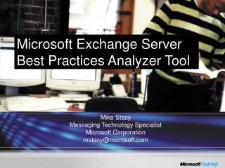 Microsoft Exchange Server Best Practices Analyzer Tool