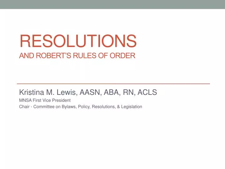 resolutions and robert s rules of order