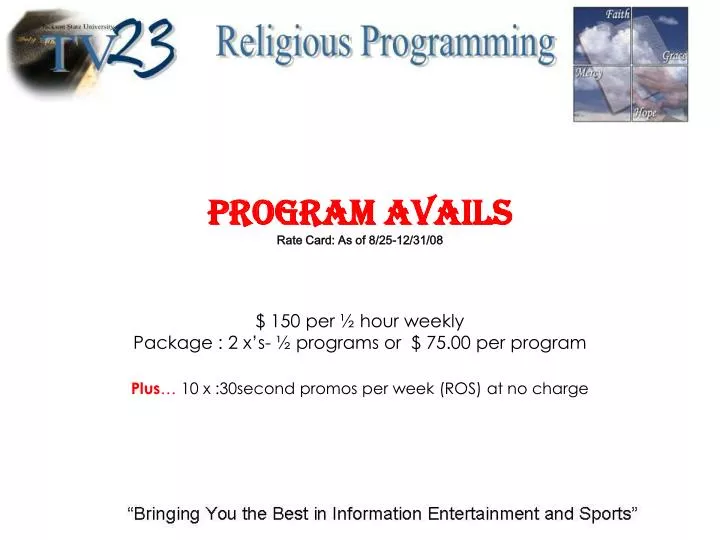 program avails rate card as of 8 25 12 31 08