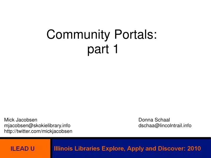 community portals part 1