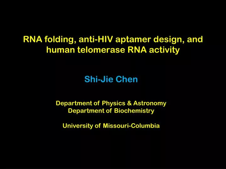 rna folding anti hiv aptamer design and human telomerase rna activity