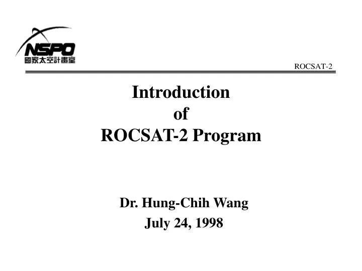 introduction of rocsat 2 program