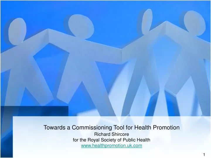 towards a commissioning tool for health promotion