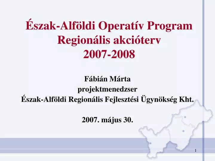 szak alf ldi operat v program region lis akci terv 2007 2008