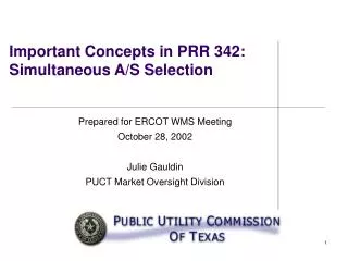 Important Concepts in PRR 342: Simultaneous A/S Selection