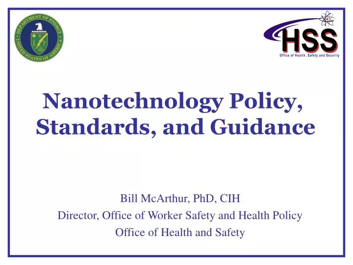 nanotechnology policy standards and guidance