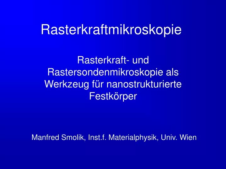 rasterkraftmikroskopie