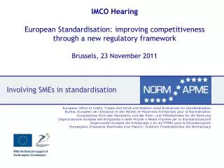 Involving SMEs in standardisation