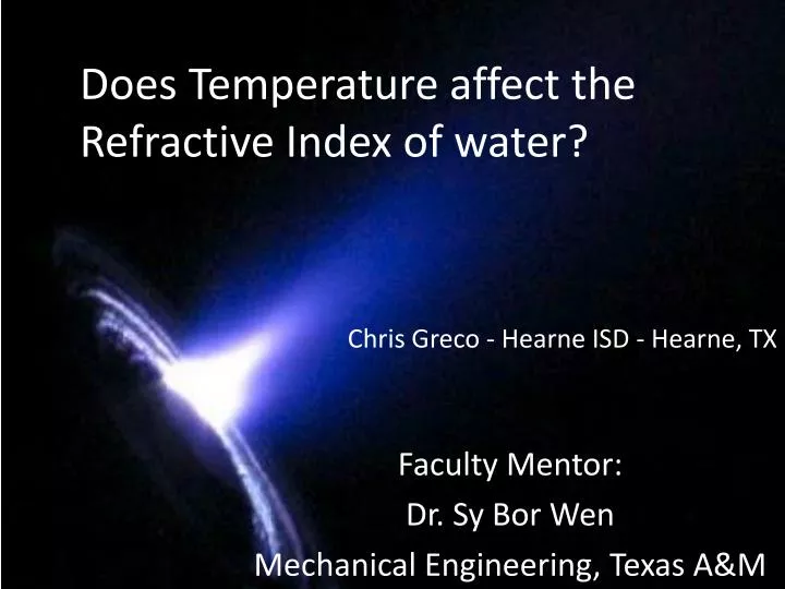 does temperature affect the refractive index of water