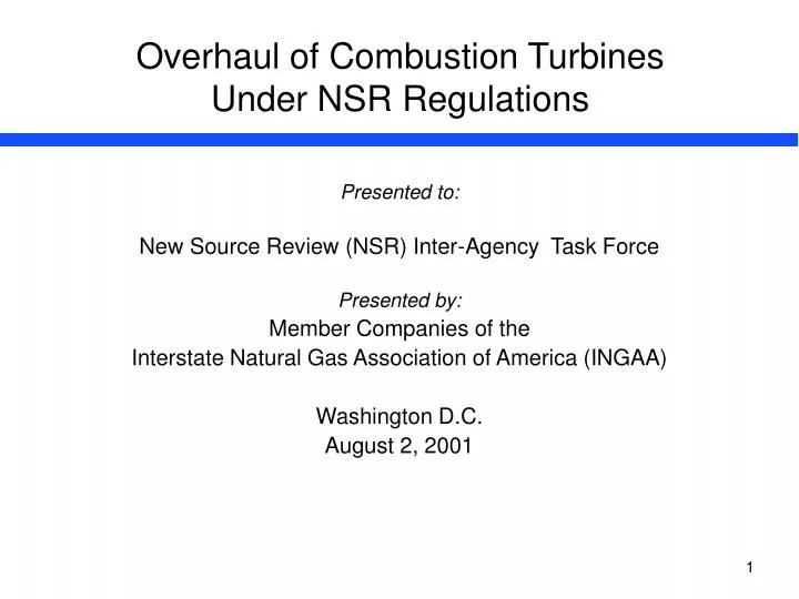 overhaul of combustion turbines under nsr regulations
