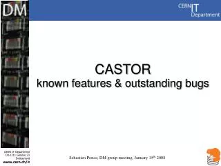 CASTOR known features &amp; outstanding bugs