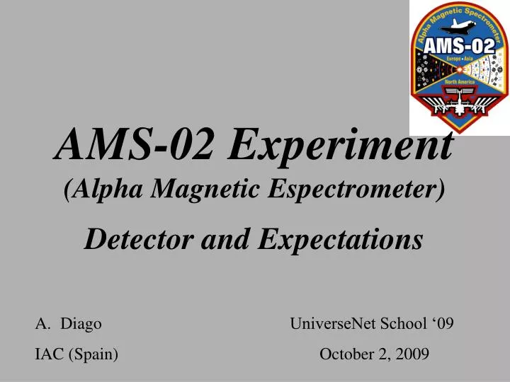 ams 02 experiment alpha magnetic espectrometer