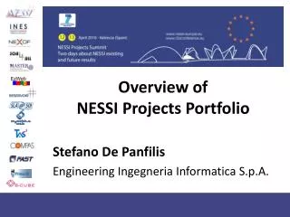 Overview of NESSI Projects Portfolio Stefano De Panfilis