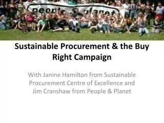 Sustainable Procurement &amp; the Buy Right Campaign