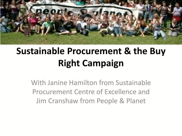 sustainable procurement the buy right campaign