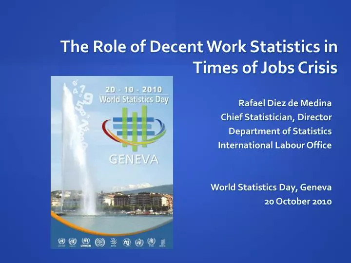the role of decent work statistics in times of jobs crisis