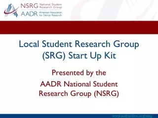 Local Student Research Group (SRG) Start Up Kit