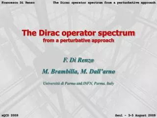 The Dirac operator spectrum from a perturbative approach