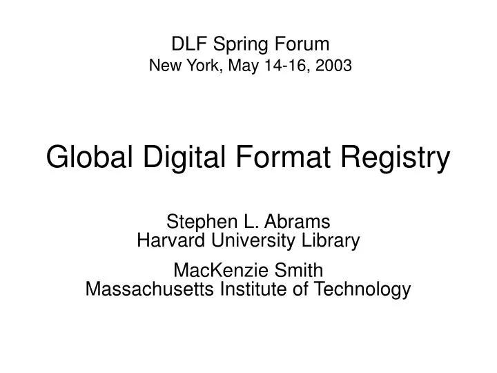 global digital format registry
