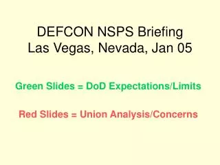 DEFCON NSPS Briefing Las Vegas, Nevada, Jan 05
