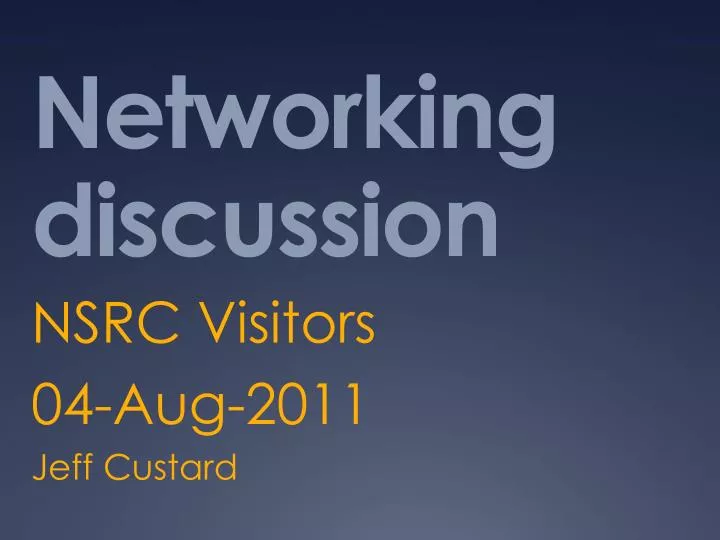 networking discussion