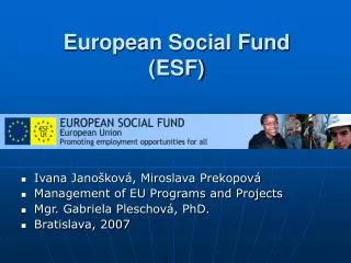 European Social Fund (ESF)